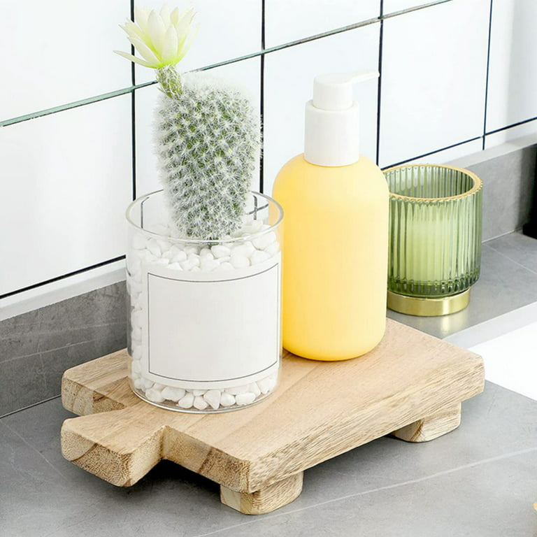 [CLEARANCE sale]Wood Pedestal Stand Riser Kitchen Sink Holder Wood Tray for  Bathroom