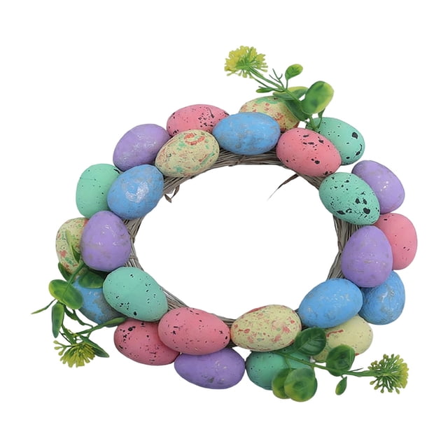 Huevo de Pascua Decorando Corona de Huevos de Ratán Blanco Colorido Palomas Espuma de Huevo Evento Festival Suministros Girlanda de Huevos de Pascua