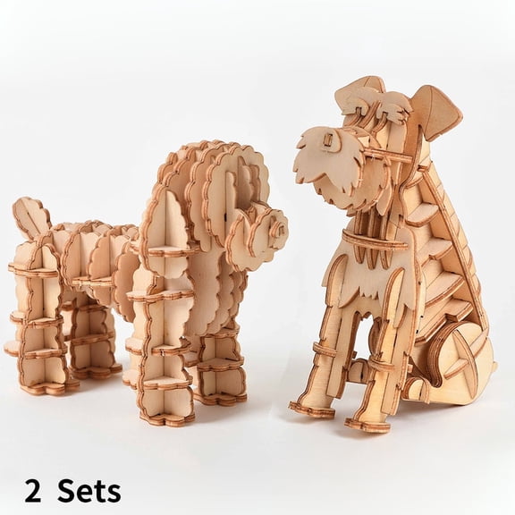 Music Park Wooden Puppy Puzzle Kit for Craft, Decor & Small Dog Gift