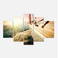 thumbnail image 2 of Grand Yacht Naviguant contre le Coucher du Soleil - Impression sur Toile, 2 of 3