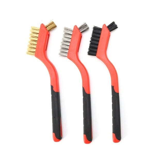 Kuymtek 3 Uds Cepillo Alambre 7 Pulgadas Mini Micro Removedor Pintura Óxido Cepillos Fregado Rojo