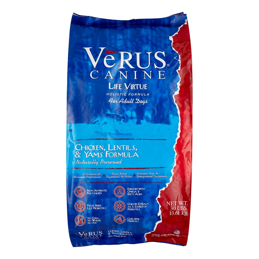Verus Life Virtue Chicken, Lentils & Yams Recipe Dry Dog Food, 30 Lb