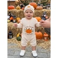 thumbnail image 5 of RUINIXCW Newborn Baby Girl Boy My First Halloween Outfit Waffled Romper Infant Fall Clothes Long Sleeve Pumpkin Embroidery Bodysuit Jumpsuit with Hat, 5 of 10