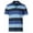 Navy, variant on Mens Wide Striped Polo Shirt - Contrasting Collar Short Sleeve Yarn Dye