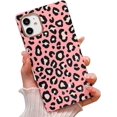 thumbnail image 1 of HSHDLDF Luxury Leopard Pattern iPhone 11 Square Edge Case,Chic Slim Golden Plating Glitter Soft TPU Silicone Rubber Gel Protective Bumper Cases Cover(Pink), 1 of 6