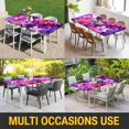 thumbnail image 5 of Watercolor Flowers Table Cloths for 4 Foot Rectangle Tables, Spring Floral Country Pink Purple Patio Waterproof Elastic Fitted Tablecloths, Washable Rectangular Table Cover for Camping, 5 of 8