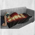 thumbnail image 6 of Letter D Soft Flannel Fleece Throw Blanket, D with Electricity Theme Old Fashioned Cinema Theater Show, Cozy Plush for Indoor and Outdoor Use, 50" x 60", Vermilion Yellow Black, by Ambesonne, 6 of 6