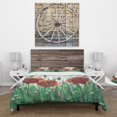 thumbnail image 2 of DESIGN ART Designart 'Red Bright Poppy Flowers On A Green Meadow' Traditional Duvet Cover Comforter Set Twin Cover + Comforter + 1 Sham 3 Piece, 2 of 5