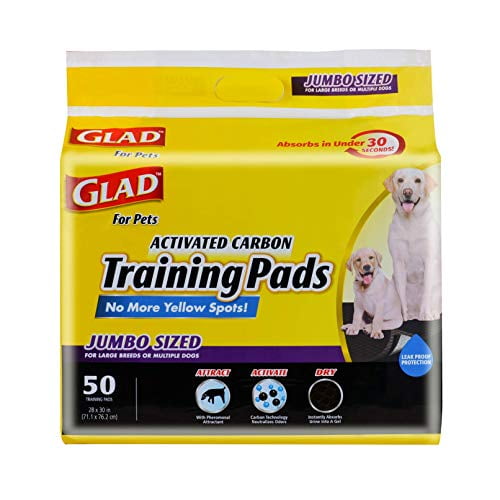 Glad for Pets JUMBOSIZE Charcoal Puppy Pads Black Training Pads That