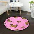 thumbnail image 5 of SKYSONIC Colorful Random Butterflies Round Area Rug Chair Couch Cover Area Rug for Bedroom Floor Sofa Living Room Non-Slip Home Decor 3 x 3 Feet, 5 of 5