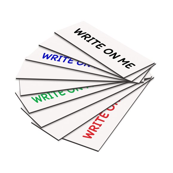 10 Dry Erase Magnetic Shelf Label Magnets 1" x 5" White