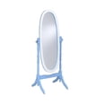 thumbnail image 2 of 59.25" Tall "Cheval" Standing Oval Mirror with Wooden Frame, Blue and White, 2 of 2