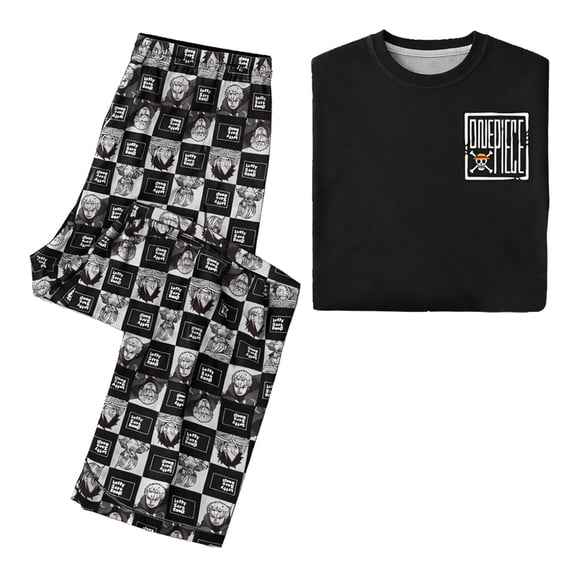 Set Pijama One Piece para Hombre, Negro, Talla ECH, 2 Piezas