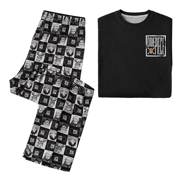 Set Pijama One Piece para Hombre, Negro, Talla ECH, 2 Piezas