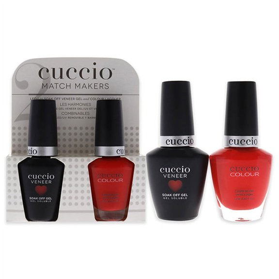 Match Makers Set - Chilling In Chile by Cuccio for Women - 2 Pc 0.44oz Veneer Soak Off Gel Nail Polish, 0.43oz Colour Nail Polish