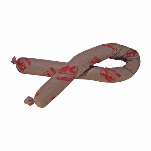 Brady Sorbent Sock, 40 gal, 3 in x 48 in, Universal, Brown, 40 PK MS-50