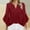 Wine#1, variant on GaThRRgYP Women's Summer Short Sleeve Blouse Tops for Casual Wear,Women's Fashion 3/4 Sleeve Round Neck Loose Blouse Wine L