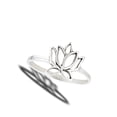 thumbnail image 4 of Filigree Lotus Flower Vintage Ring .925 Sterling Silver Band Jewelry Female Male Unisex Size 5, 4 of 4