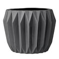 thumbnail image 1 of Bloomingville Round Fluted Ceramic Flower Pot, 8 Inch x 6 Inch, Dark Grey, 1 of 2