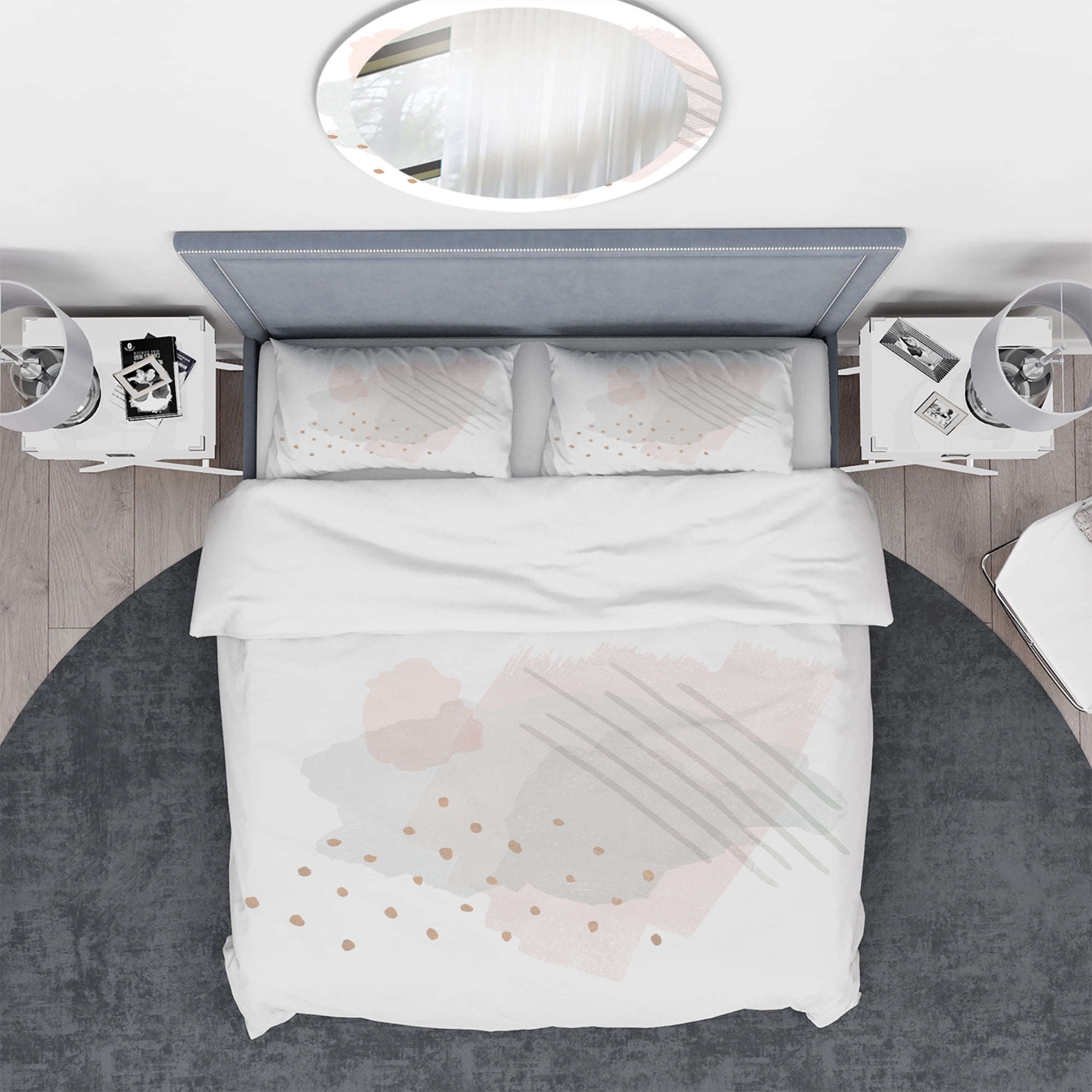 Designart 'Watercolor Minimal Blush I' Geometric Duvet Cover Set