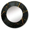 thumbnail image 2 of Designart "Veins of Molten Volcanic Lava I" Volcano Round Mirror Wall Decor Traditional - Large Black Round Bathroom Mirror - Round Mirror - 36" x 36", 2 of 6