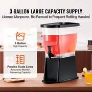 3 Gallon Beverage Dispenser - Plastic Drink Dispenser with Spigot & Stand - Iced Tea, Juice, Water - for Parties, Restaurants, Hotels