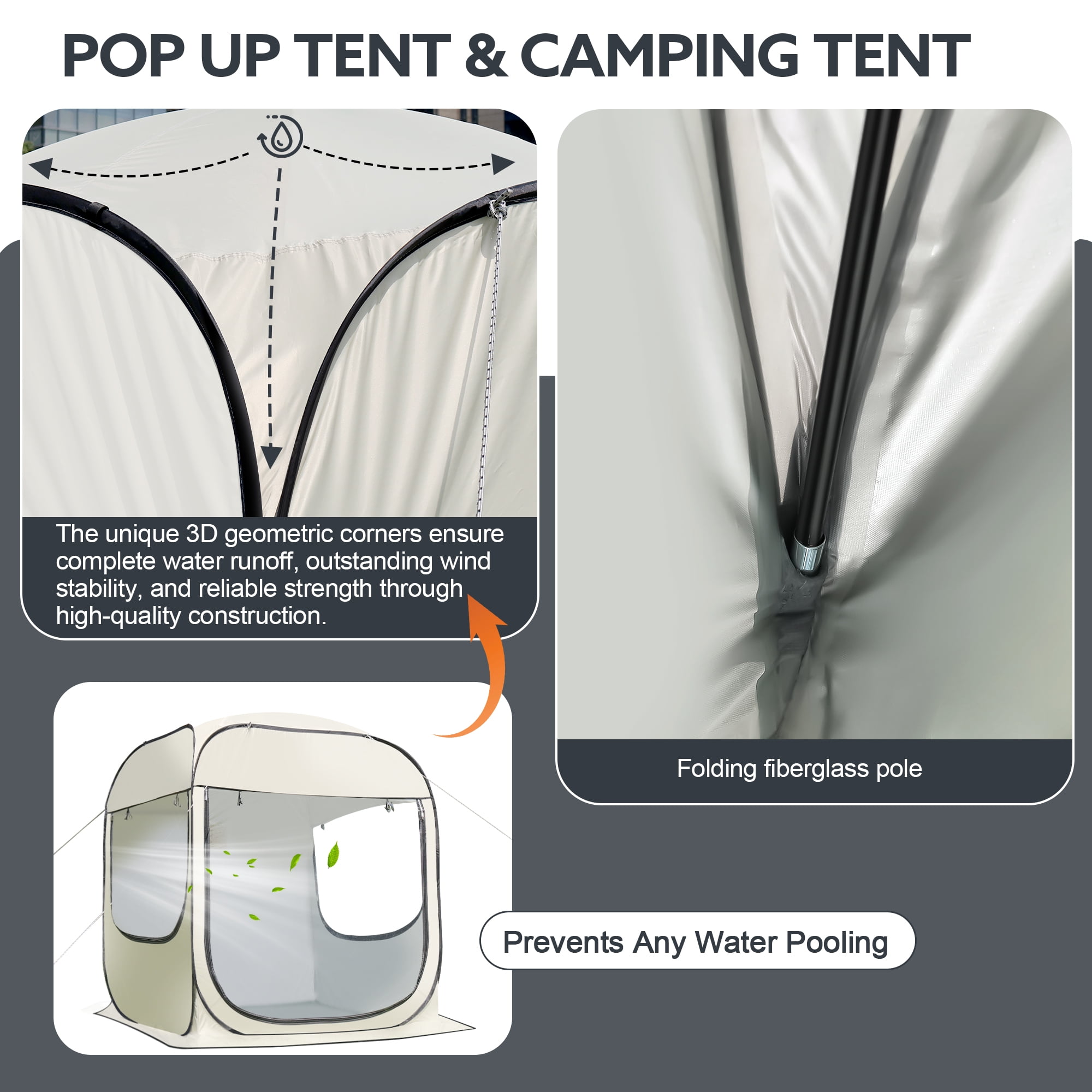 Outdoor pop-up sports tent, 59 x 59 x 67 inches transparent bubble tent, suitable for 1-3 people, portable camping tent, high visibility, suitable for sports viewing, fishing and outdoor activities