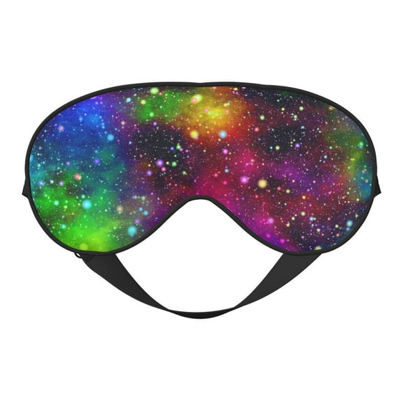 Naloa Bright Universe Print Sleep Mask for Sleeper, Light Blocking Sleeping Eye Mask for Women Men, Eye Shade with Adjustable Strap for Travel, Nap,Meditation