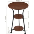 thumbnail image 3 of Round End Table with 3-Tier Storage - Dark Cherry Finish, 3 of 9