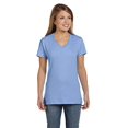 thumbnail image 2 of Hanes Womens Nano-T V-Neck T-Shirt, XS, Light Blue, 2 of 2