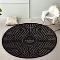 thumbnail image 3 of GZHJMY Round Rugs for Living Room, 60In Linear Art Non-Slip Coral Velvet Long Runner Rugs, Washable Water Absorbent Mat Carpet for Bedroom Kitchen Kids Room, 3 of 6