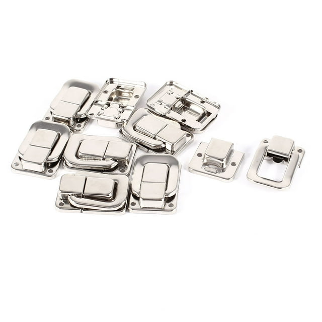 Unique Bargains 9pcs Drawer Closet Toolbox Hardware Silver Tone Toggle Latch Catch Hasp