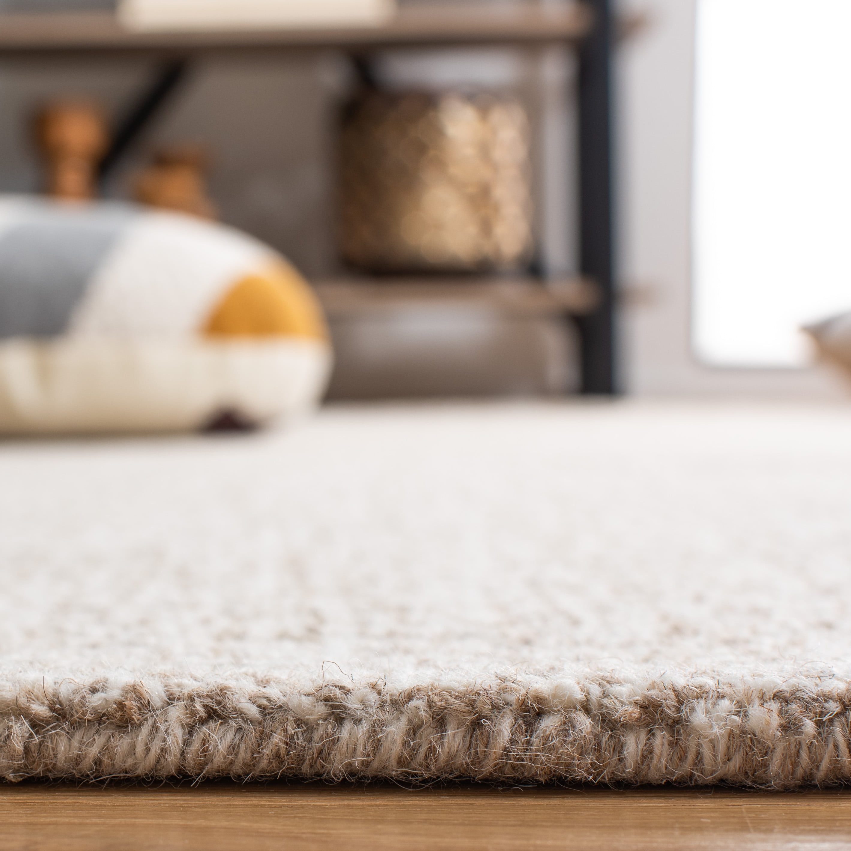 Safavieh Abstract Delia Distressed Wool Area Rug, Ivory/Gray, 12' x 12' Round