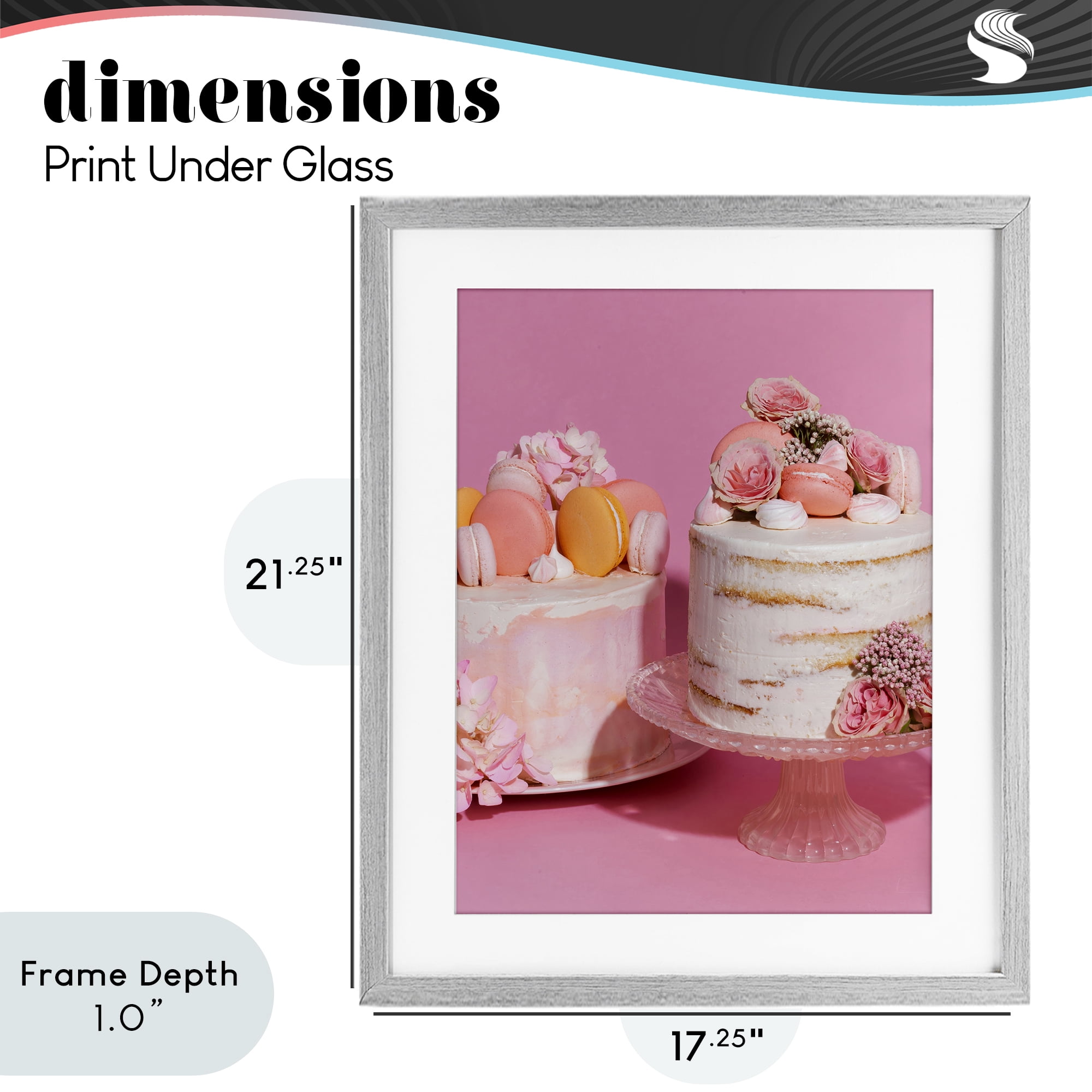 Stupell Industries Pink Pastel Macaroon Cakes Gray Framed Print Under Glass, design by LISH Creative