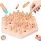 thumbnail image 3 of Juego de rompecabezas de bloques de juegos de ajedrez de madera para juego de mesa de padres e hijos 36 piezas Macarena Ajedrez de memoria, 3 of 5