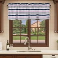 thumbnail image 6 of Pink Grey Striped Curtain Valances for Windows, Kitchen Valance Window Treatments Panel 2 Pack, Farmhouse Stripes Modern Abstract Art Rod Pocket Short Curtains for Bathroom Bedroom 42 x 18 Inch, 6 of 8