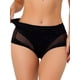 thumbnail image 1 of INSPIRAR CHIC Ropa interior de mujer de talla grande con corte láser, malla suave, cintura alta, color negro, elástica, 1 of 6