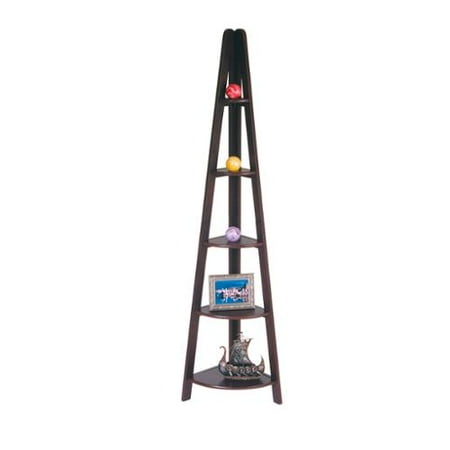 Office Star Products Espresso Corner Ladder Bookcase With Five Office Star Products Espresso Corner Ladder Bookcase With Five Shelves