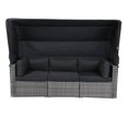 thumbnail image 6 of 7-Piece Patio Furniture Set W/Retractable Canopy Wicker Rattan Sectional Sofa Set Patio Furniture with Washable Cushions for Lawn, Backyard, Poolside Wicker + Cushion (Black), 6 of 9