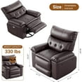 thumbnail image 3 of Twister.CK Oversized Electric Recliner Chair for Adults, PU Leather Rocker Recliner, 360 Degree Swivel Lounge Chair, Modern Massage Single Sofa Chair for Living Room Bedroom, Coffee, 3 of 8