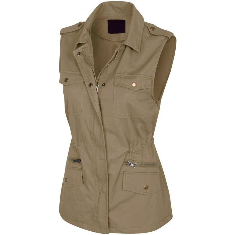 KOGMO Womens Military Anorak Safari Utility Vest Walmart