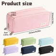 thumbnail image 3 of Large Capacity Pencil Case,3 Compartments Pencil Pouch Organizer,Oxford Fabric Zipper Pen Bag,Multi Functional Stationery Storage Case,Portable Desk Organizer For Office Supplies,Classroom Must Haves, 3 of 7