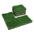 thumbnail image 6 of Artificial Grass Tiles Interlocking Turf, 12x12, 18 Pack - Indoor Outdoor Fake Grass Rug, Self-Draining Synthetic Lawn Mat for Patio, Dog Area, Deck, Garden, 6 of 7