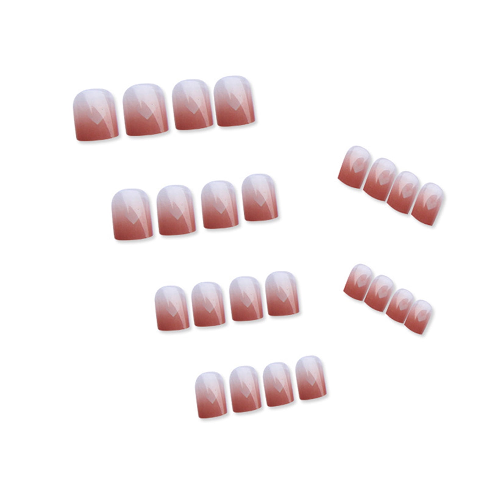 24pcs Pink Heart Wear Short Paragraph Fashion Manicure Patch False Nails  Save - Walmart.com