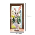 thumbnail image 2 of 71x35Inch Easter Bunny Door Banner, Easter Bunny Door Cover Wreath Egg Easter Door Banner Accessory Hanging Banner Sign Decoration for Happy Easter Party Favors, 2 of 6