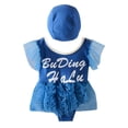 thumbnail image 1 of Aayomet Mode d'Été pour Filles Motif Alphabet Manches Bouffantes Maillot de Bain Princesse Robe de Costume Maillots de Bain Couverture (Bleu, 3-4 Ans), 1 of 5