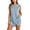 BlueGrey, variant on Women's Summer Two Piece Outfits Sleeveless Knit Sweater Tunic Top and Shorts Beach Vacation Lounge Sets