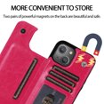 thumbnail image 4 of SaniMore for iPhone 15 6.1" 2023 Case with Flip Wallet Credit Card Holder, Premium PU Leather Magnetic Clasp Kickstand Heavy Duty Shockproof Anti-drop Cover For iPhone 15, Rose, 4 of 7
