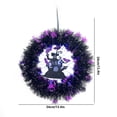 thumbnail image 3 of TUITOONM Black Twig Castle Bat Glowing Decoration Wreath Halloween Hallway Door Wall Decoration Party Hanging Pendant, 3 of 5
