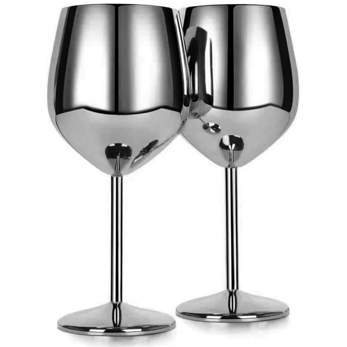 Jokapy Stainless Steel Wine Glasses 18 oz, Unbreakable Wine Goblets, Black, 2 Pack